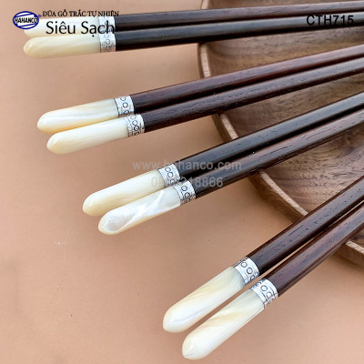 Đũa Trắc đầu ốc biển đai Bạc Super VIP - đủ mẫu (10 đôi/Hộp) dành cho nhà giàu - Sang trọng - Đẳng cấp
