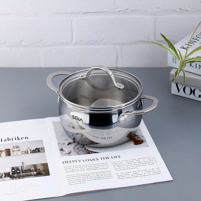 Nồi Canh SEKA Inox Cao Cấp Size 16cm, 20cm, 26cm nồi hầm kho thịt kho cá, nồi dùng cho mọi loại bếp