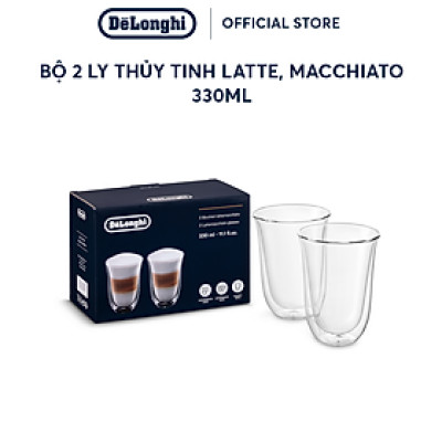 [Hàng chính hãng] Bộ 2 ly thủy tinh Latte, Macchiato DeLonghi (330ml)