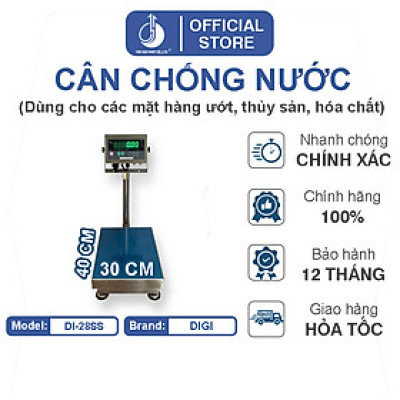 Cân Điện Tử Chống Nước DI28SS - Mặt Bàn Cân Inox 300x400MM