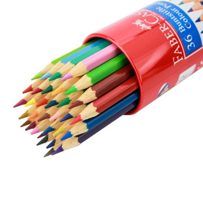 Chì Màu Lục Giác Castell -115828 - 36 Màu Dài (Hộp Thiếc Tròn) Faber Castell