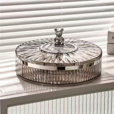 Khay mứt tết gấu bearbrick nhựa acylic trong suốt phong cách bắc âu - khay mứt 2 tầng - HÀNG CHÍNH HÃNG MINIIN