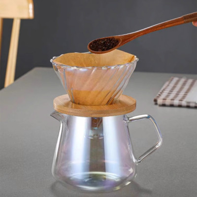 Bình thủy tinh chịu nhiệt pha cafe cà phê AKIRAKOKI không nắp