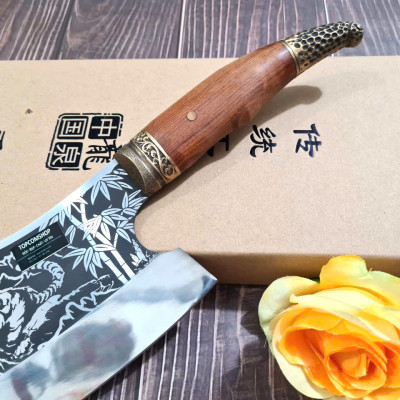 DAO BẾP - DAO THÁI CHẶT HOA VĂN HỔ MÃ A2 DT150 NT topcomshop vn