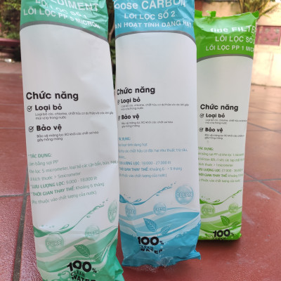 Bộ 3 LÕI LỌC NƯỚC số 1,2,3 lõi lọc thô dùng cho máy lọc nước R.O gia đình