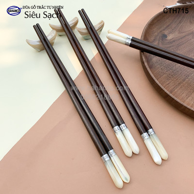 Đũa Trắc đầu ốc biển đai Bạc Super VIP - đủ mẫu (10 đôi/Hộp) dành cho nhà giàu - Sang trọng - Đẳng cấp