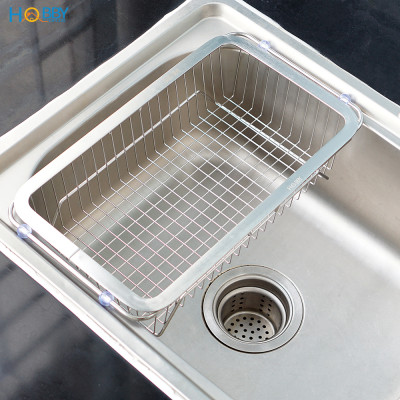 Khay đựng chén đĩa gác bồn rửa chén co giãn inox 304 Hobby home decor KDC5