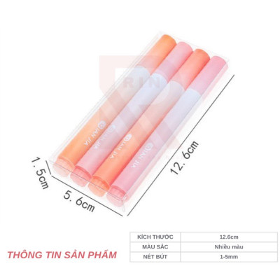 Set 4 bút highlight dạ quang đánh dấu dòng ombre