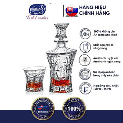 Bộ bình rượu kim cương Bohemia Pha lê Tiệp Khắc