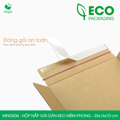 MNGK04 - 23x16x10cm - COMBO 20 HỘP CARTON NẮP GÀI HÔNG CÓ KEO NIÊM PHONG - THÙNG HỘP CARTON ĐÓNG HÀNG