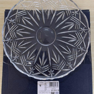 Đĩa pha lê tròn hoạ tiết Bohemia đường kính 31cm Hàng chính hãng