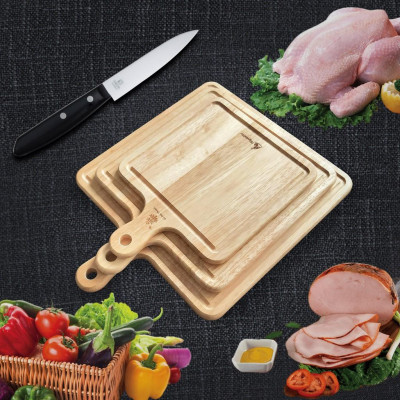 Thớt gỗ vuông tay cầm cắt rau củ | Gỗ Đức Thành 04433 | Đạt tiêu chuẩn xuất khẩu