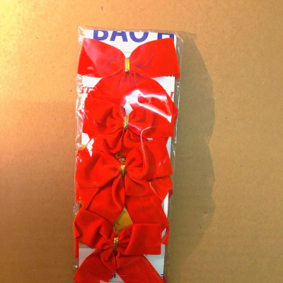 Nơ màu đỏ trang trí cây thông noel - Nơ đỏ bịch 10 cái