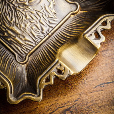 Gạt Tàn Xì Ga 4 Điếu YJA-20020 LI Họa Tiết Hình Con Sư Tử Bằng Đồng Cực Đẹp