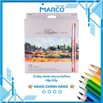 Hộp Bút Chì Màu Nước Chuyên Nghiệp Marco Raffine Kèm Cọ, Hộp Giấy - 72 Màu Không Dễ Gãy Tô Màu Vẽ Chuyên Nghiệp 7120-72CB