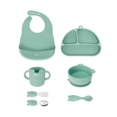 Bộ ăn dặm 7 món silicon cao cấp Elmich Babycare EL-0011