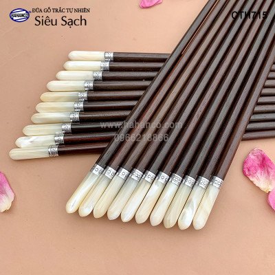 Đũa Trắc đầu ốc biển đai Bạc Super VIP - đủ mẫu (10 đôi/Hộp) dành cho nhà giàu - Sang trọng - Đẳng cấp