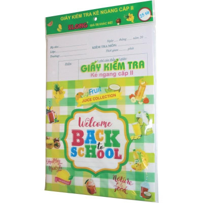 Giấy kiểm tra cấp II, III KLONG B5 25 kép 70/92; MS: 232