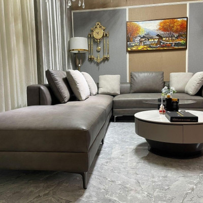 Sofa da bò thật 100% Juno sofa SFCT23 3m x 2m6 hàng cao cấp chuẩn da bò nhập khẩu Ý