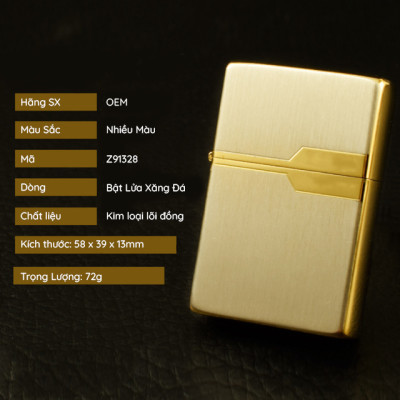 Vỏ Hột Quẹt Bật Lửa Hộp Quẹt Xăng Đá Zorro Z91328 Họa Tiết Xước Mịn - Giao Màu Ngẫu Nhiên
