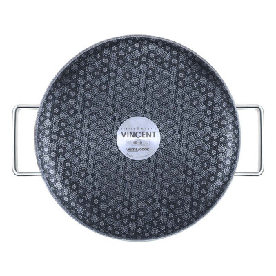 Nồi Inox 304 đúc liền khối Vincent chống dính Blackcube 2 mặt 24cm