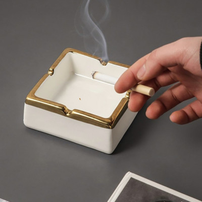 GẠT TÀN BẰNG GỐM SỨ CAO CẤP SANG TRỌNG DÁNG VUÔNG - VD84