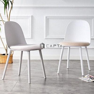 Ghế cafe tiếp khách thân nhựa nệm vải Ghế ăn nhỏ gọn cho căn hộ hiện đại HCM  CC1553-F1