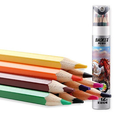 BAOKE PO1012 Hộp Bút Chì Màu Gỗ Cao Cấp(có kèm chuốt gọt),12/24/36/48 Màu