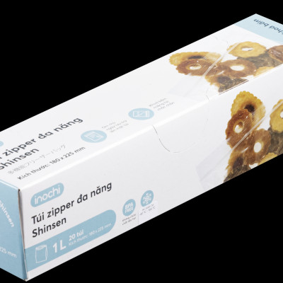 Túi zipper đa năng Shinshen 1L (loại bấm trắng) - Hộp 20 túi