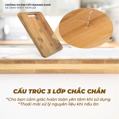 Thớt tre trúc tự nhiên ECO an toàn cho người sử dụng, thân thiện với môi trường, decor nhà bếp phong cách vintage- Bamboo Cutting board 