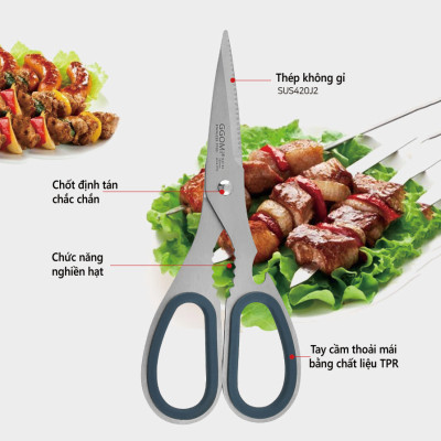 [Hàng Chính Hãng] Kéo đa năng nhà bếp dài 19cm, rộng 8cm thép sáng không gỉ an toàn khi sử dụng GGOMi Hàn Quốc GG156