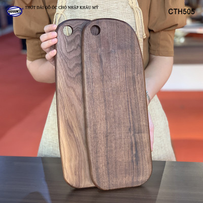 Thớt gỗ óc chó nhập khẩu Mỹ liền khối (Cỡ Dài) trang trí bàn ăn/ khay bánh mì/trái cây tráng miệng/bít tết/ Kê Thức Ăn Khi Thái/Pizza/Decor/chụp ảnh sản phẩm/Beef Steak- CTH505