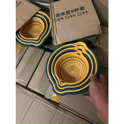 Bộ rổ nhựa vuông, rổ tròn kèm chậu 6 món cao cấp,Rổ đựng đồ đa năng