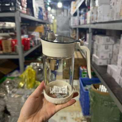 Bình Thủy Tinh Rót Dầu Ăn/Nước Mắm Có Vòi & Phễu Tích Hợp – Dung Tích 500ml – Chai Đựng Gia Vị Thông Minh, Chịu Nhiệt, Có Vạch Chia- HÀNG CHÍNH HÃNG MINIIN