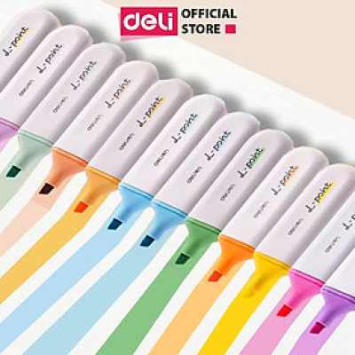 Bút Highlight Deli Nhiều Màu Đánh Dấu Nhớ Dòng Dạ Quang Deli Màu Pastel Phù Hợp Cho Học Sinh Văn Phòng Tiện Dụng
