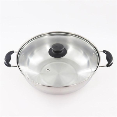 Nồi Lẩu Inox Nắp Kính Dùng Được Cho Mọi Loại Bếp Size 26cm, 28cm 