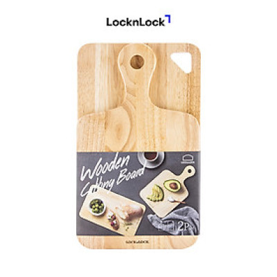 Bộ 2 Thớt Gỗ Cây Cao Su Lock&Lock LWC001S2