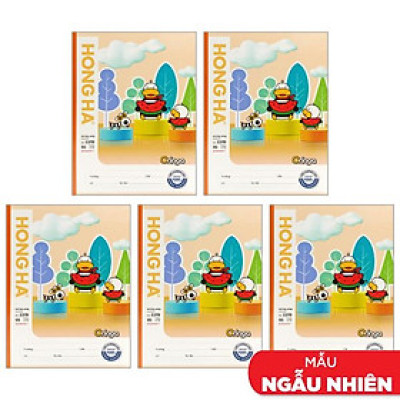 Combo 5 Tập Học Sinh Class Oringa Fun 5 Ô Ly Vuông 96 Trang 80gsm - Hồng Hà 0319 (Mẫu Sản Phẩm Giao Ngẫu Nhiên)