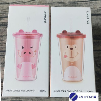 Ly nhựa 2 lớp LocknLock Animal 520ml