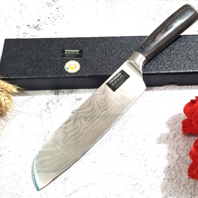 DAO - DAO BẾP NHẬT BẢN SANTOKU THÉP DAMASCUS MÃ A1 DT116 nt topcomshop vn