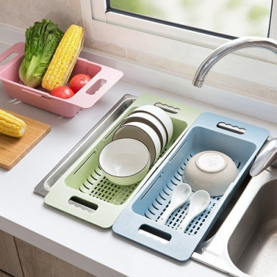 Rổ Gác Bồn Rửa Bát Gấp Gọn Đa Năng Lúa Mạch Tiện Dụng 