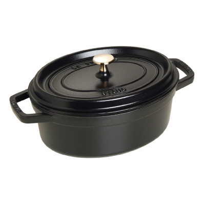 Nồi Gang Tròn Staub Oval- Đỏ Cherry/Đỏ lựu/Đen/Vàng Nhiều Kích Cỡ
