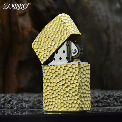 Vỏ Hột Quẹt Bật Lửa Xăng Đá Zorro Z139 Thiết Kế Độc Lạ -Màu Vàng