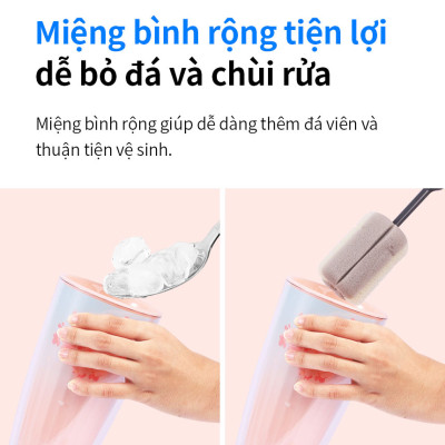 Ly nhựa 2 lớp Cherry Blossom Double wall Cold Cup LocknLock HAP522 - Kèm ống hút - Dung tích 750ml