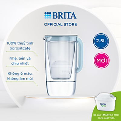 Bình lọc nước BRITA thủy tinh Glass Jug One (có sẵn 1 lõi Maxtra Pro)