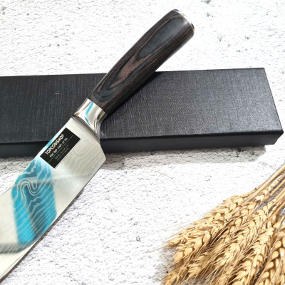 DAO - DAO BẾP NHẬT BẢN SANTOKU THÉP DAMASCUS MÃ A6 DT116 nt topcomshop vn