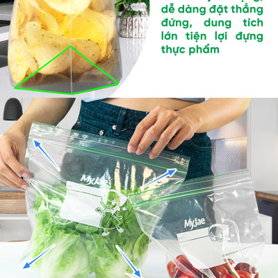 Túi zip Myjae hai đường kéo tự huỷ sinh học (XL)