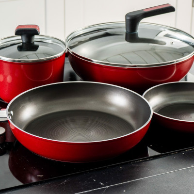 Nồi Chống Dính Forge Red Có Nắp Meyer 30cm - Thương Hiệu Mỹ, SX Thái Lan | Meyer Forge Red Saucepot 30cm