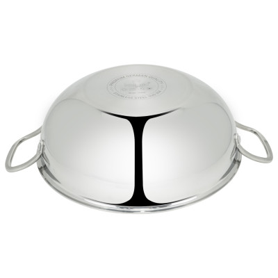 Chảo xào Inox 5 lớp đúc liền khối Kalpen Lager LX32 size 32cm, bảo hành 30 năm
