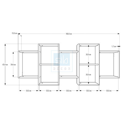 Kệ Gỗ Treo Tường 7 Ngăn Đơn Giản Mà Đẹp Thương Hiệu SIB Decor KT518